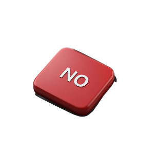 Red 'No' Button Vinyl Car Decal Sticker – Waterproof & UV-Resistant 8"