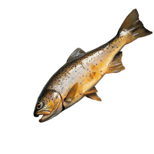 Cooked Trout Plate Vinyl Car Decal Sticker – Waterproof & UV-Resistant 8"