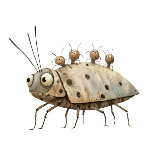 Giant Water Bug Family Vinyl Car Decal Sticker – Waterproof & UV-Resistant 8"