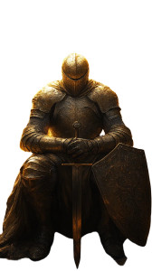 Holy Knight Kneeling Vinyl Car Decal Sticker – Waterproof & UV-Resistant 8"