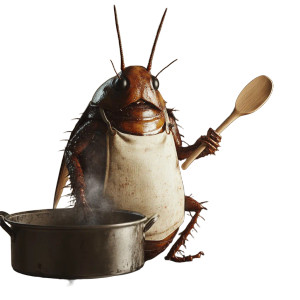 Cooking Roach Chef Vinyl Car Decal Sticker – Waterproof & UV-Resistant 8"