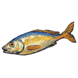 Van Gogh Sardine Vinyl Car Decal Sticker – Waterproof & UV-Resistant 8"