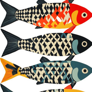 Girard Fish Pattern Vinyl Car Decal Sticker – Waterproof & UV-Resistant 8"