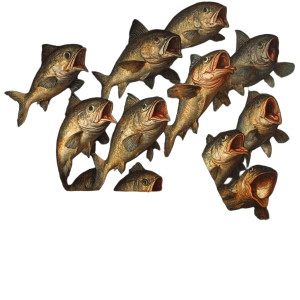 Piranhas Circling Pulpit Vinyl Car Decal Sticker – Waterproof & UV-Resistant 8"