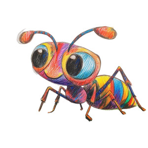 Colorful Ant Drawing Vinyl Car Decal Sticker – Waterproof & UV-Resistant 8"