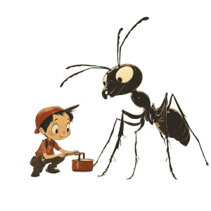 Cartoon Ant Vinyl Car Decal Sticker – Waterproof & UV-Resistant 8"