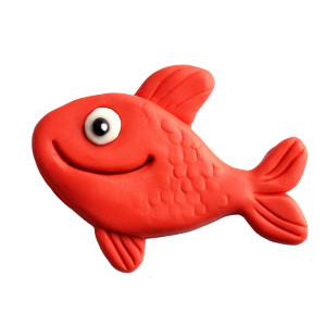Red Fish Smile Vinyl Car Decal Sticker – Waterproof & UV-Resistant 8"