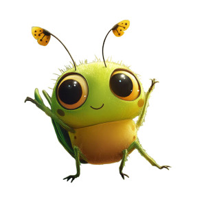 Friendly Cartoon Bug Vinyl Car Decal Sticker – Waterproof & UV-Resistant 8"