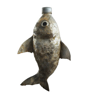 Fish-Shaped Bottle Vinyl Car Decal Sticker – Waterproof & UV-Resistant 8"