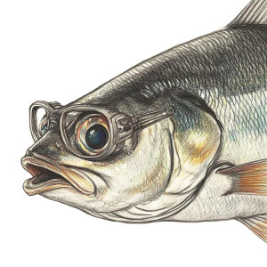 Saramago Sardine Vinyl Car Decal Sticker – Waterproof & UV-Resistant 8"