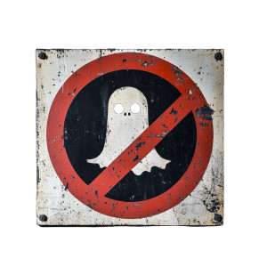 Ghost Prohibition Sign Vinyl Car Decal Sticker – Waterproof & UV-Resistant 8"