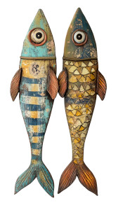 Two Fish Vinyl Car Decal Sticker – Waterproof & UV-Resistant 8"