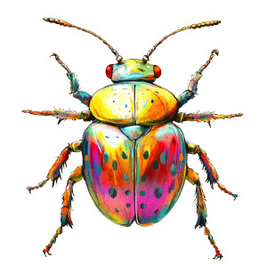 Colorful Cartoon Beetle Vinyl Car Decal Sticker – Waterproof & UV-Resistant 8"