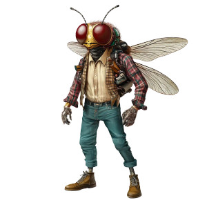 Human Fly Vinyl Car Decal Sticker – Waterproof & UV-Resistant 8"