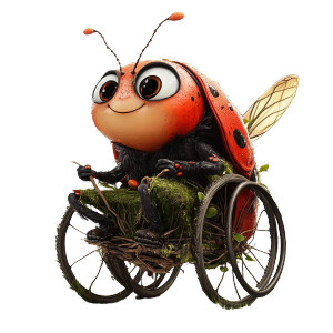 Ladybug In Wheelchair Vinyl Car Decal Sticker – Waterproof & UV-Resistant 8" Ladybug In Wheelchair Vinyl Car Decal Sticker – Waterproof & UV-Resistant 8"