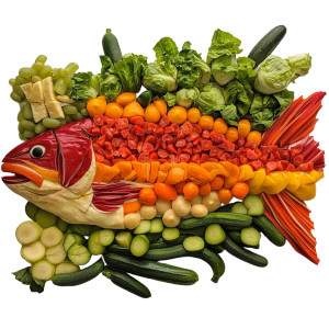 Vegetable Salmon Vinyl Car Decal Sticker – Waterproof & UV-Resistant 8"