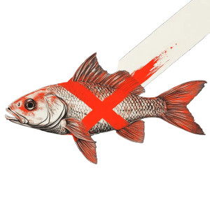 Crossed Out Fish Vinyl Car Decal Sticker – Waterproof & UV-Resistant 8"