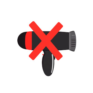 No Hairdryer Icon Vinyl Car Decal Sticker – Waterproof & UV-Resistant 8"