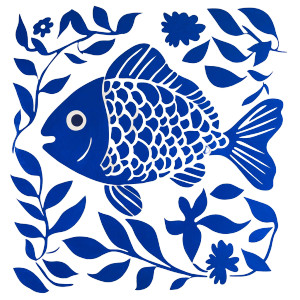 Fish And Flower Vinyl Car Decal Sticker – Waterproof & UV-Resistant 8"