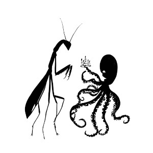 Mantis Squid Celebration Vinyl Car Decal Sticker – Waterproof & UV-Resistant 8"