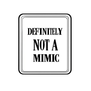 Definitely Not A Mimic Vinyl Car Decal Sticker – Waterproof & UV-Resistant 8"