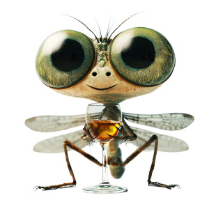 Cute Damselfly Drinking Vinyl Car Decal Sticker – Waterproof & UV-Resistant 8"