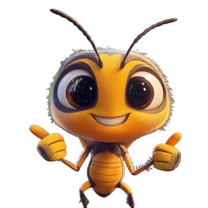 Friendly Cartoon Hornet Vinyl Car Decal Sticker – Waterproof & UV-Resistant 8"