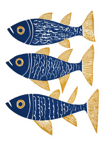 Deep Blue Fish Print Vinyl Car Decal Sticker – Waterproof & UV-Resistant 8"