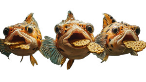 Puffer Fishes Eating Vinyl Car Decal Sticker – Waterproof & UV-Resistant 8" Puffer Fishes Eating Vinyl Car Decal Sticker – Waterproof & UV-Resistant 8"