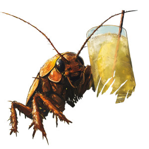 Cockroach With Lemonade Vinyl Car Decal Sticker – Waterproof & UV-Resistant 8"