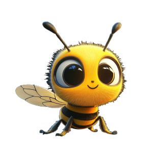 Pixar-Like Bee Vinyl Car Decal Sticker – Waterproof & UV-Resistant 8"