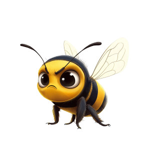 Angry Cartoon Bee Vinyl Car Decal Sticker – Waterproof & UV-Resistant 8" Angry Cartoon Bee Vinyl Car Decal Sticker – Waterproof & UV-Resistant 8"