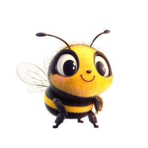 Cute Bee Animation Vinyl Car Decal Sticker – Waterproof & UV-Resistant 8"