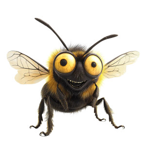 Goofy Comic Bee Vinyl Car Decal Sticker – Waterproof & UV-Resistant 8"