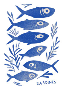 Matisse Sardines Print Vinyl Car Decal Sticker – Waterproof & UV-Resistant 8"