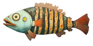 Colorful Tiger Fish Vinyl Car Decal Sticker – Waterproof & UV-Resistant 8"