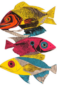 Tropical Fish Linoprint Vinyl Car Decal Sticker – Waterproof & UV-Resistant 8" Tropical Fish Linoprint Vinyl Car Decal Sticker – Waterproof & UV-Resistant 8"