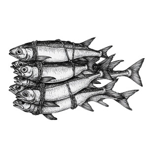 Sardine Bouquet Vinyl Car Decal Sticker – Waterproof & UV-Resistant 8"