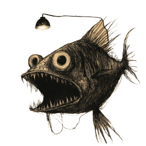 Angler Fish Pictogram Vinyl Car Decal Sticker – Waterproof & UV-Resistant 8"