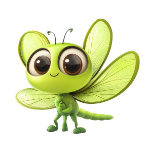 Cute Green Dragonfly Vinyl Car Decal Sticker – Waterproof & UV-Resistant 8"