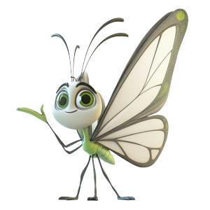 Cheerful Cartoon Butterfly Vinyl Car Decal Sticker – Waterproof & UV-Resistant 8"