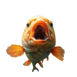 Surprised Fish Scene Vinyl Car Decal Sticker – Waterproof & UV-Resistant 8"
