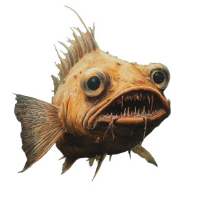 Creepy Underwater Fish Vinyl Car Decal Sticker – Waterproof & UV-Resistant 8"