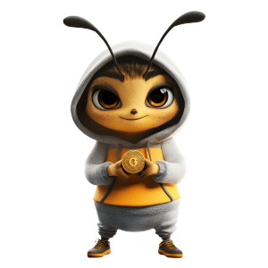 Cunning Bee Hoodie Vinyl Car Decal Sticker – Waterproof & UV-Resistant 8"