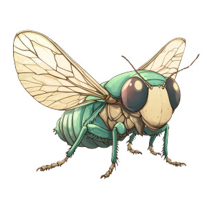 Cartoon Cicada Vinyl Car Decal Sticker – Waterproof & UV-Resistant 8"