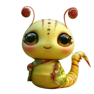 Silkworm Baby Ip Vinyl Car Decal Sticker – Waterproof & UV-Resistant 8"