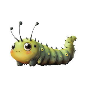 Chubby Caterpillar Vinyl Car Decal Sticker – Waterproof & UV-Resistant 8"