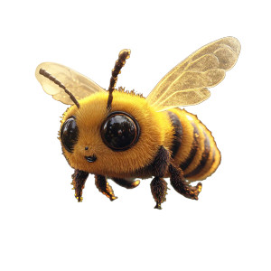 Worker Bee Mascot Vinyl Car Decal Sticker – Waterproof & UV-Resistant 8"