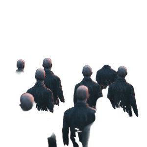 Bald Crowd Sunrise Vinyl Car Decal Sticker – Waterproof & UV-Resistant 8"