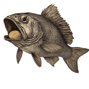 Golden Coin Fish Vinyl Car Decal Sticker – Waterproof & UV-Resistant 8" Golden Coin Fish Vinyl Car Decal Sticker – Waterproof & UV-Resistant 8"